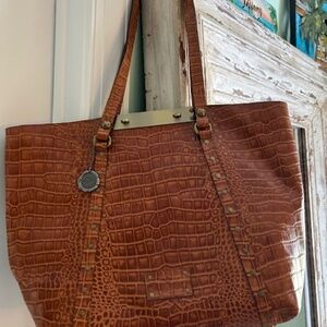Patricia Nash Benvenuto Leather Tote Croc Tan